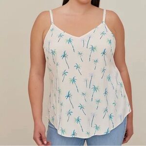Torrid Ava Rayon Tropical Print Slub Tank Top Size Medium